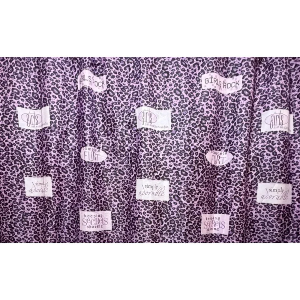 Unbranded Purple Leopard Print & Girls Theme Shower Curtain 100% Polyester 6 Ft.